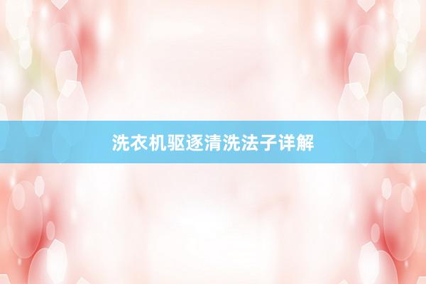 洗衣机驱逐清洗法子详解