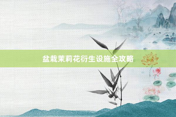 盆栽茉莉花衍生设施全攻略